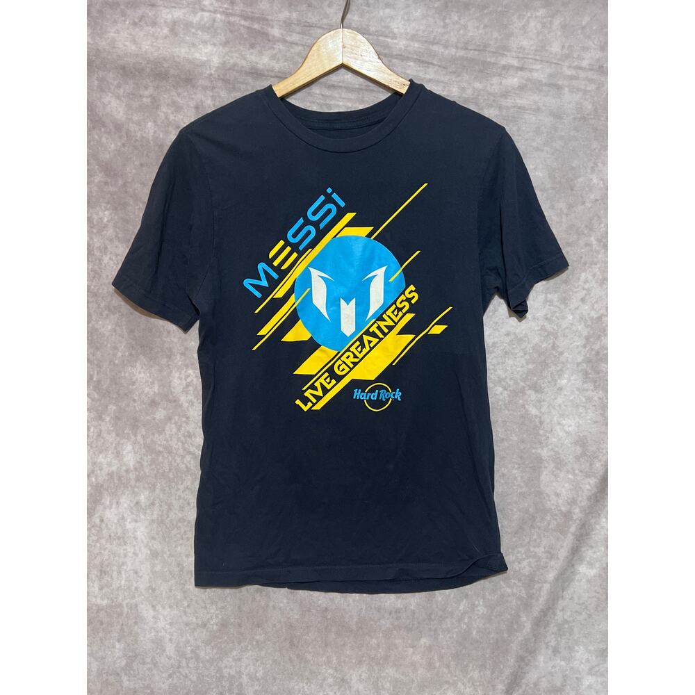 Hard Rock Cafe and Lionel Messi Collab T-shirt Navy with Large Graphics size M